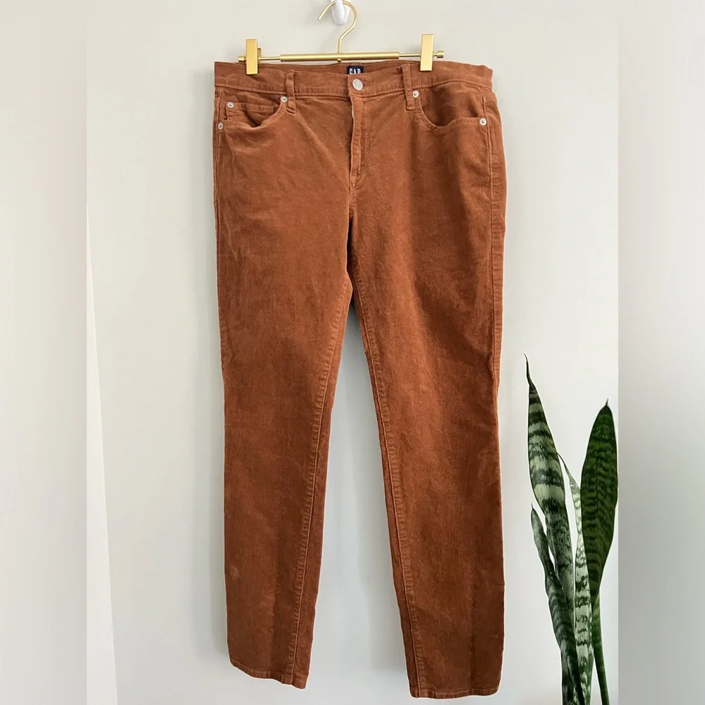 Gap True Skinny Corduroy Pants with Stretch in Worker Brown 30 10 - Picture 2 of 9
